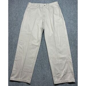 Wrangler Khaki WF Pants Mens 36x29 Beige Flat Front Relaxed Fit Cotton New